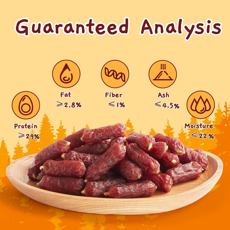 Jungle Calling Beef Sausage Dog Treats, Slow Roasted Beef Jerky Dog Training Treats, Grain-Free Soft Treats for Small and Medium Dogs, 10.6 oz - Image 4